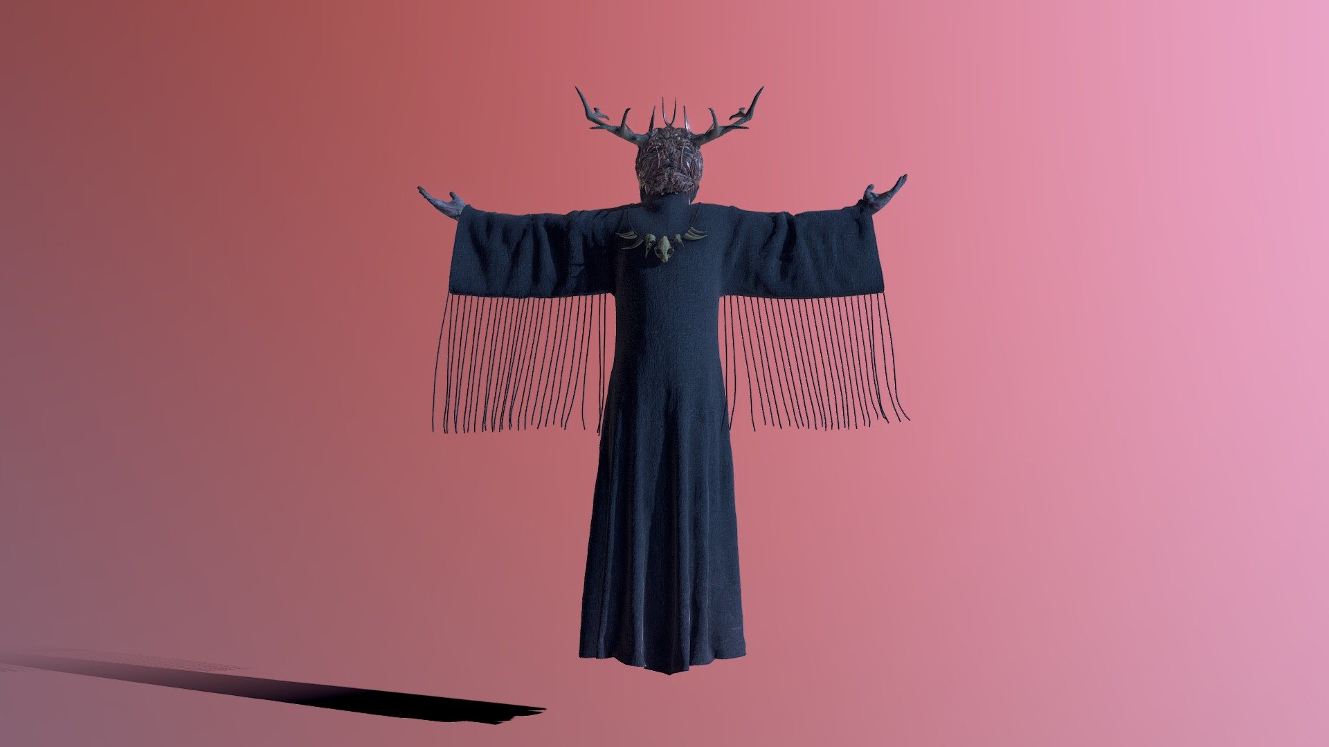 Dark shaman wearing a copper mask - Dark Shaman - 3D model by mantomrat 3d model