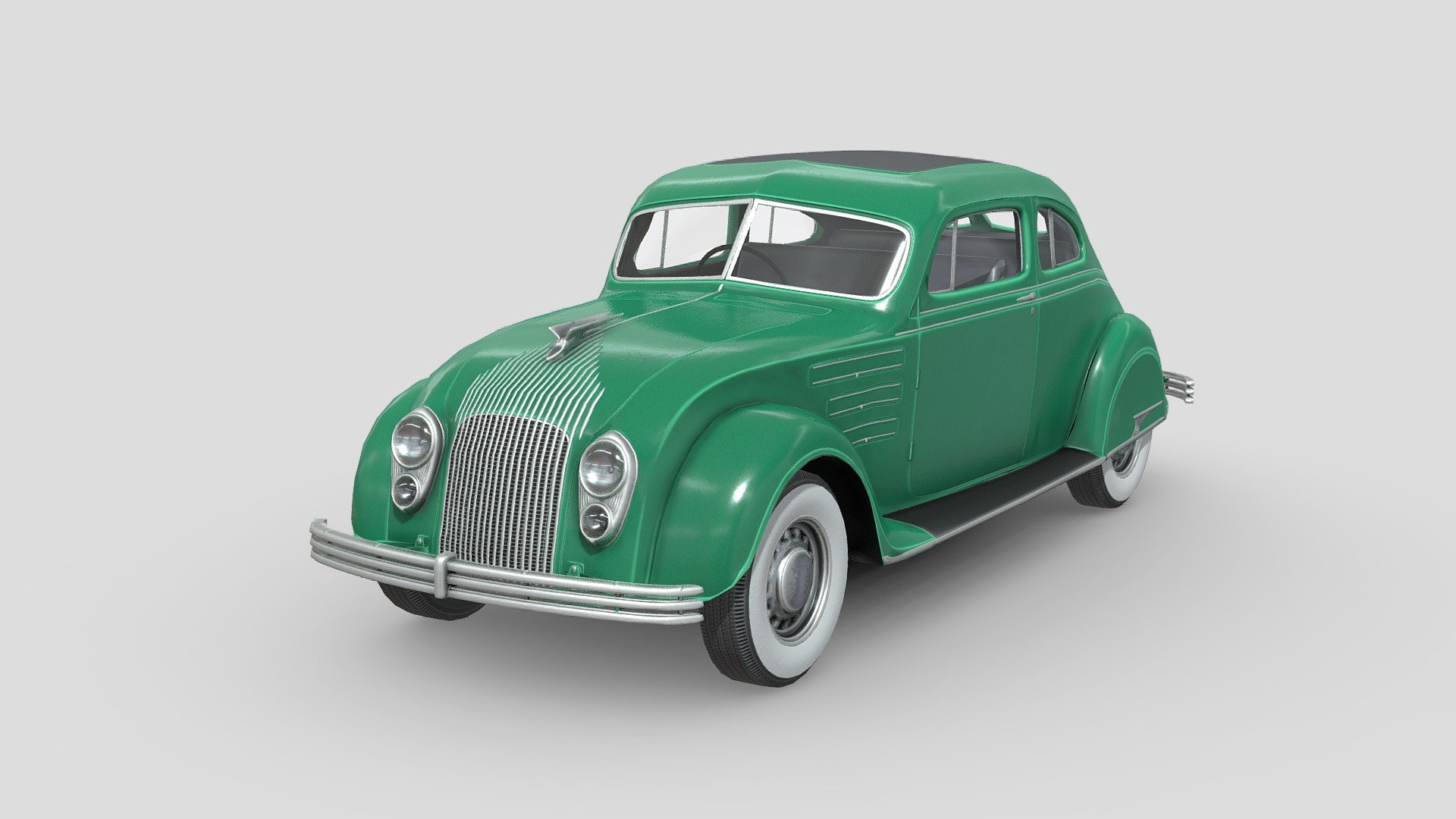 Low Poly Car: Chrysler Imperial Airflow 1934. Nice geometry and surface flow. Perfect for every kind of project 3d model