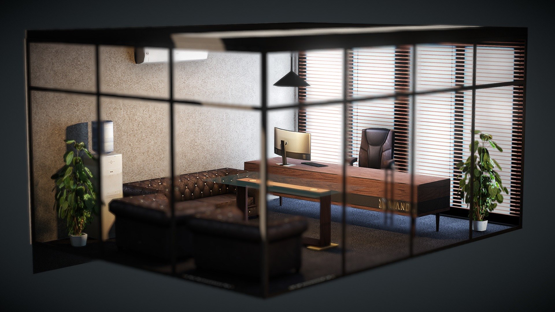 Hi,
It's my office and garage 3D work I prepared for a mobile game.
Yes, as you can see, this part is only office. I will show all place soon. :-)

All textures are light baked and all objects are low-poly.
Best regards 3d model