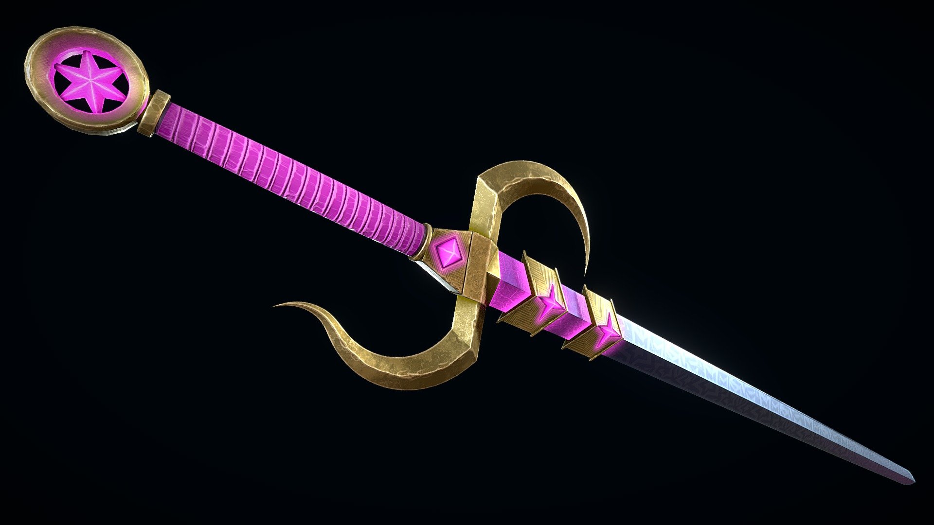 Low-poly 3D model of a Starlight Sword, sword from Terraria. This model doesn't contain any n-gons and has optimal topology. This model ha 2K textures 3d model