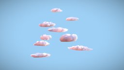 Low Poly Cloud Pack kit, sky, clouds, pack, cloud, fluffy, cotton, cumulus, cloudy, puffy, fluff, asset, low, poly
