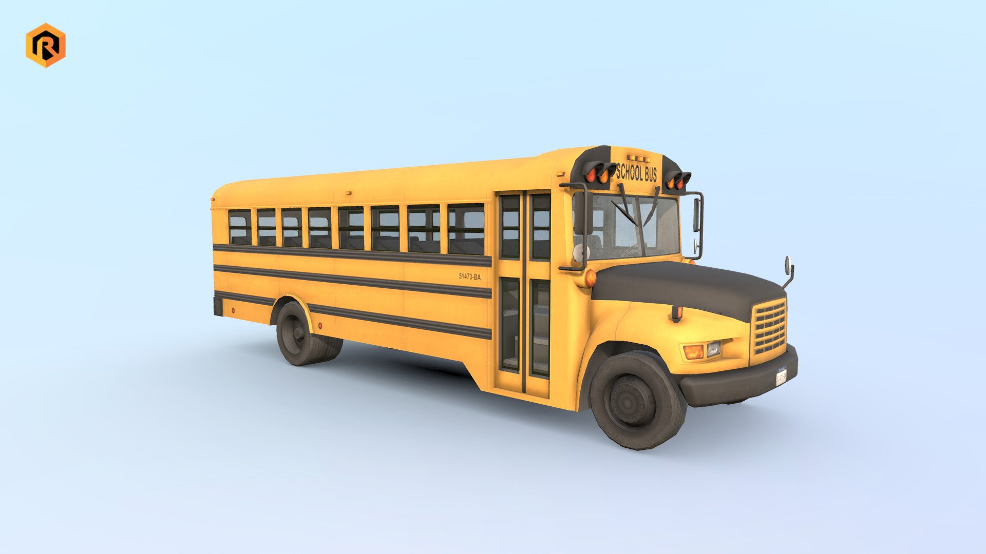 High quality low-poly model of U.S. School Bus. Interior part is also modeled. It is best for use in games and other real time applications. Model is built with great attention to details and realistic proportions with correct geometry. Textures are very detailed so it makes this model good enough for close-ups.

Model Info:




4096 x 4096 Diffuse and AO textures

6244 Triangles

3814 Polygons

3773 Vertices

Model is correctly divided into main part and wheels.

Model completely unwrapped.

Model is fully textured with all materials applied. 

Pivot points are correctly placed to suit animation process.

Model scaled to approximate real world size (centimeters).

All nodes, materials and textures are appropriately named.

Available file formats:




3ds Max 2016 (.max)

3D Studio (.3ds)

Collada (.dae)

Autodesk FBX (.fbx)

OBJ (.obj)

Unity3d 2017.3 (.unitypackage)
 - School Bus - Buy Royalty Free 3D model by Rescue3D Assets (@rescue3d) 3d model