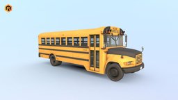 School Bus school, truck, transportation, van, transport, urban, college, realtime, bus, american, autobus, trip, substancepainter, substance, city, student