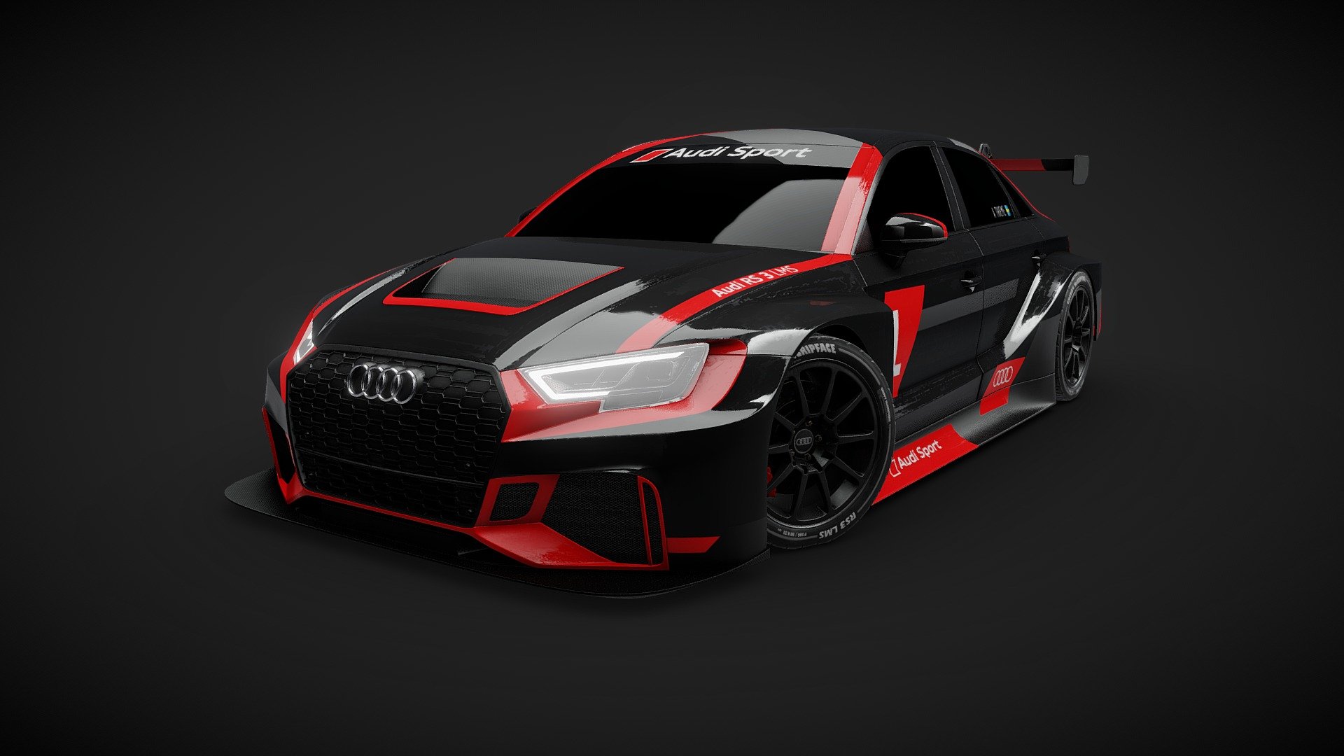 Here's my take on the beautiful Audi RS3 LMS. It was created for a school assignment as well as for my portfolio. It was modeled in Blender, baked in Marmoset Toolbag 4 and textured in Substance Painter. 

If you wanna see some sweet renders of the car you can find them on my artstation: https://www.artstation.com/artwork/3dARPg

Thanks for viewing my model and have a fantastic day! - Audi RS3 LMS - 3D model by thethieme 3d model