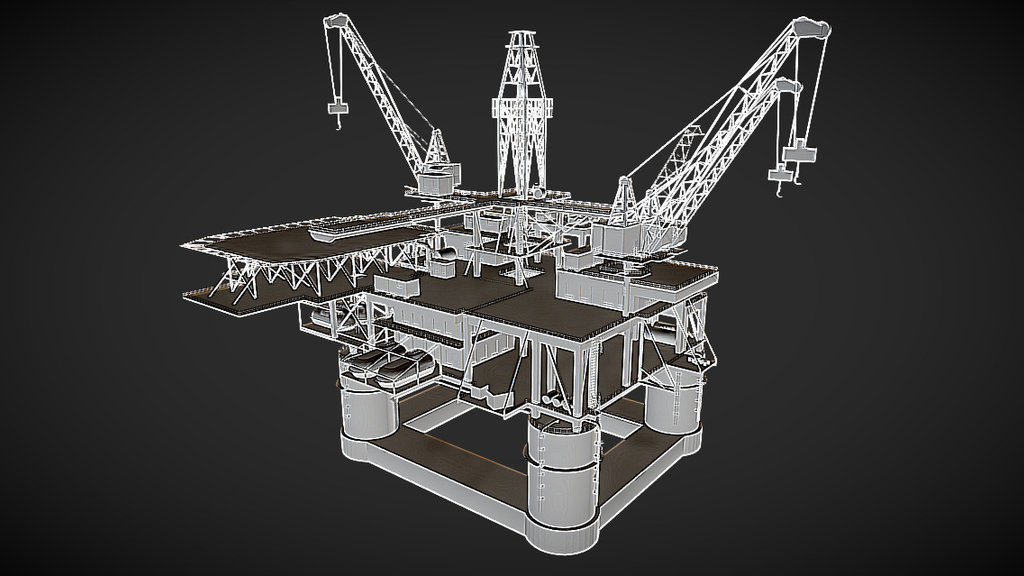 Oil Rig Block Out - 3D model by kb1artist 3d model
