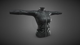Female Leather Jacket leather, avatar, fitting, people, fashion, jacket, uniform, woman, zipper, outfit, wear, character, girl, game, female, free, human, clothing, black