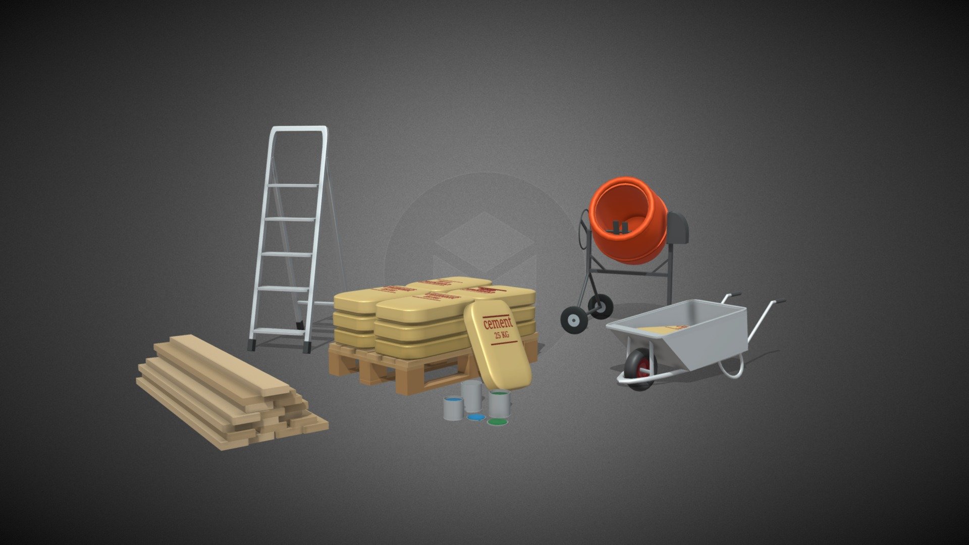 construction work is underway (ver2) - Building Materials ver2 - 3D model by ice La77e (@iceLa77e) 3d model