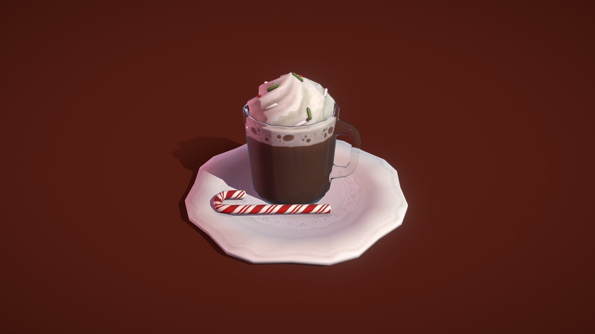 I've been on a hot cocoa kick lately, so I thought I'd make a festive 3D one to share with everyone else! - Hot Cocoa - 3D model by Nicole "CmdrSpaceCat" Rusk (@cmdrspacecat) 3d model