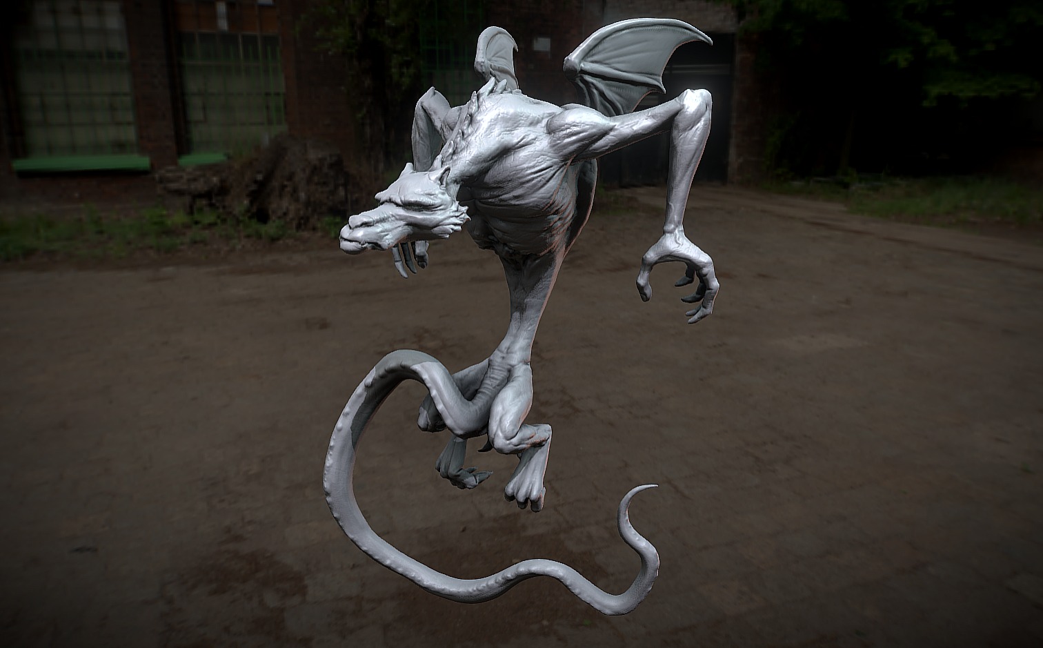Another creature from the sketches of Don http://www.seegmillerart.com/ - Dragwolf WIP - 3D model by nikohard 3d model