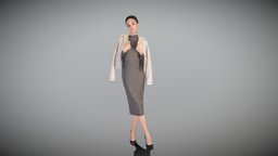 Elegant woman in dress and heels 455 office, style, archviz, scanning, people, standing, , fashion, jacket, business, young, dress, realistic, woman, smiling, beautiful, heels, elegant, ztl, pretty, attractive, highheels, vizualization, peoplescan, femalecharacter, -woman, businesswoman, photoscan, realitycapture, photogrammetry, lowpoly, scan, female, human, black, highpoly, scanpeople, redlips, officeworker, "scanwoman", "realityscan", "mididress"