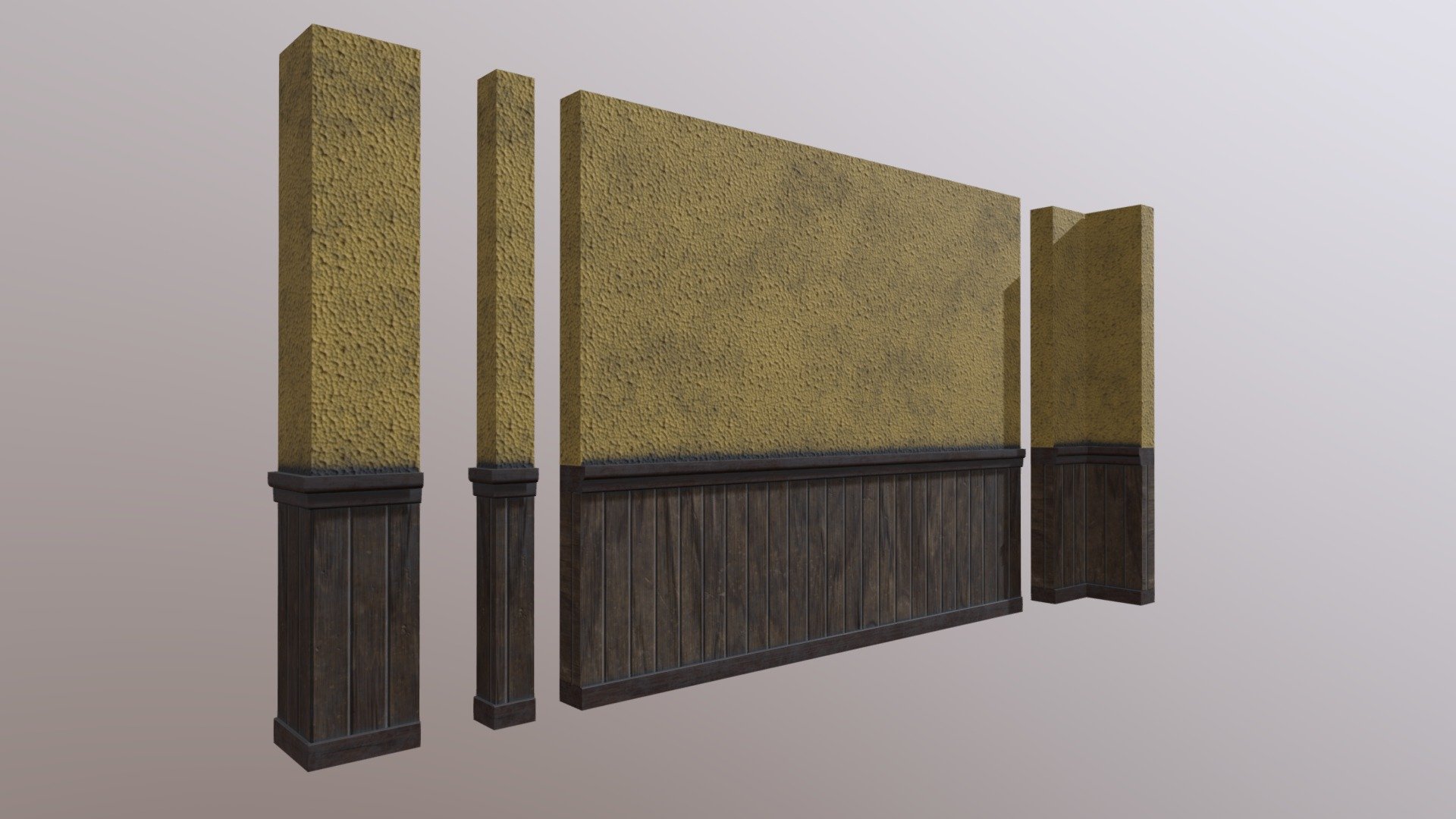 Modaled using Blender
Textutred using Substance Painter - Old House Wall Set - Buy Royalty Free 3D model by supun## (@supunbas) 3d model