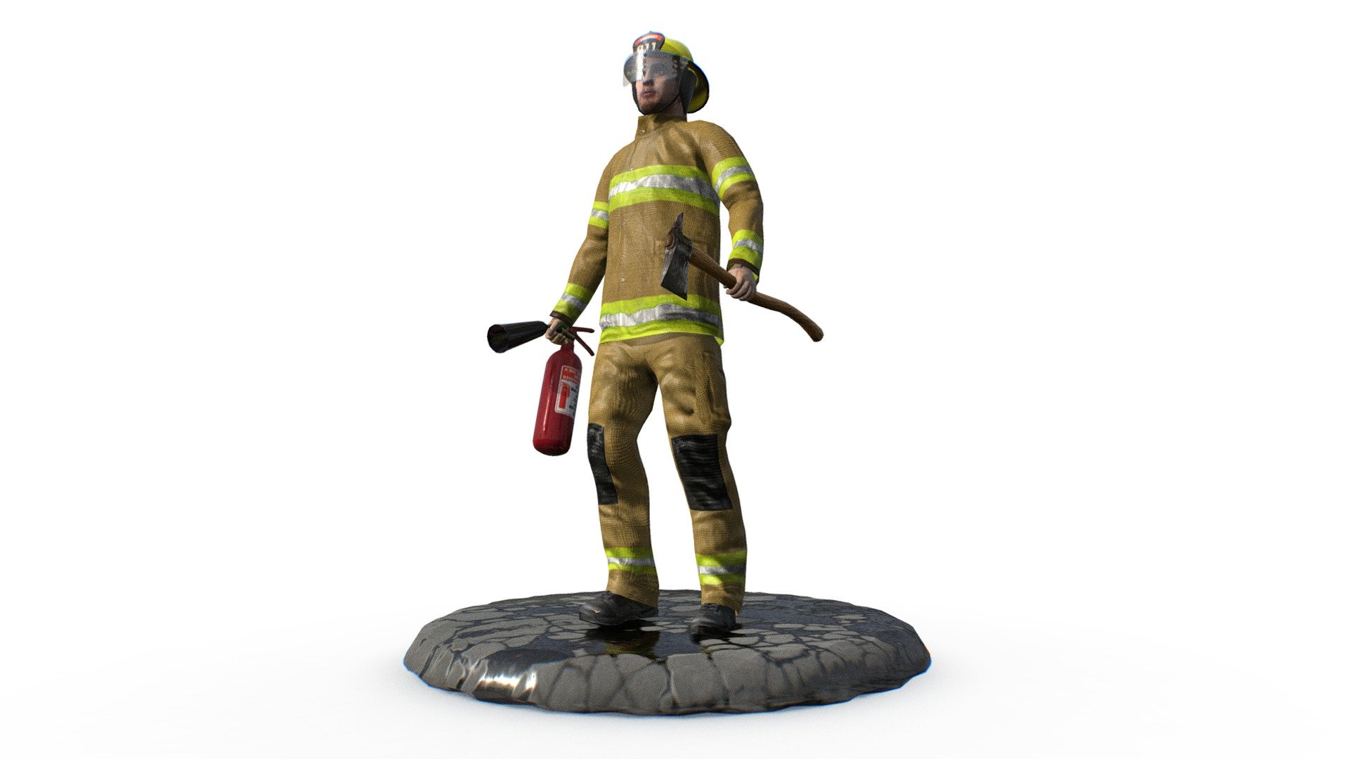 Firefighter Character 3D Model - Firefighter - Buy Royalty Free 3D model by Omni Studio 3D (@omny3d) 3d model