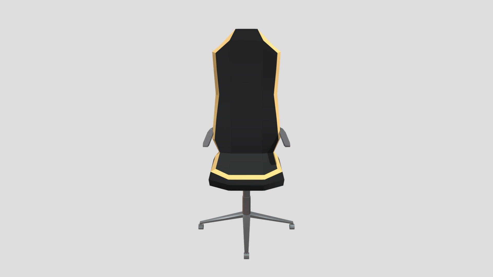 A simple, low-poly gaming/office chair with a unique armrest design 3d model