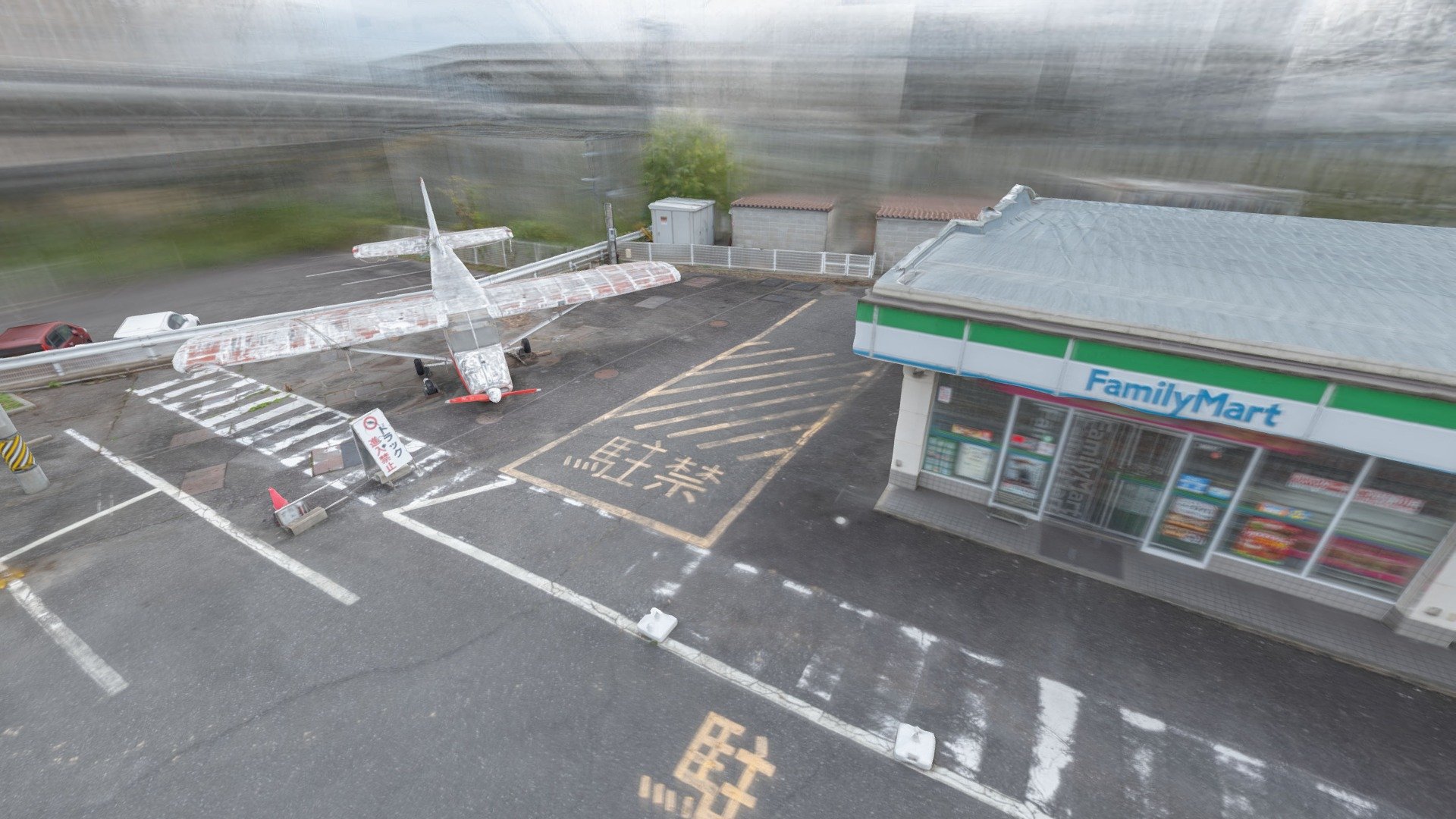 made with photogrammetry - Abandoned Plane and Convenience Store - 3D model by Tokoyoshi06 3d model