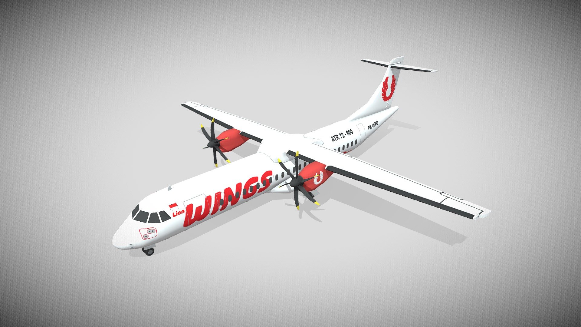 Low Poly ATR 72-600 with Wings Air Livery - ATR 72 - 600 - Download Free 3D model by Oyan3D 3d model