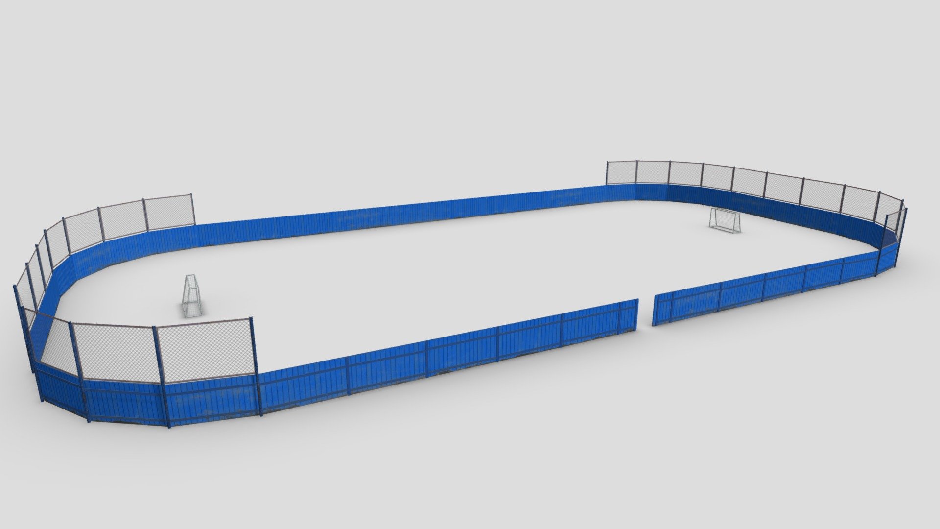 Street hockey arena for playing hockey/football - Street hockey arena - 3D model by andreyd3 3d model