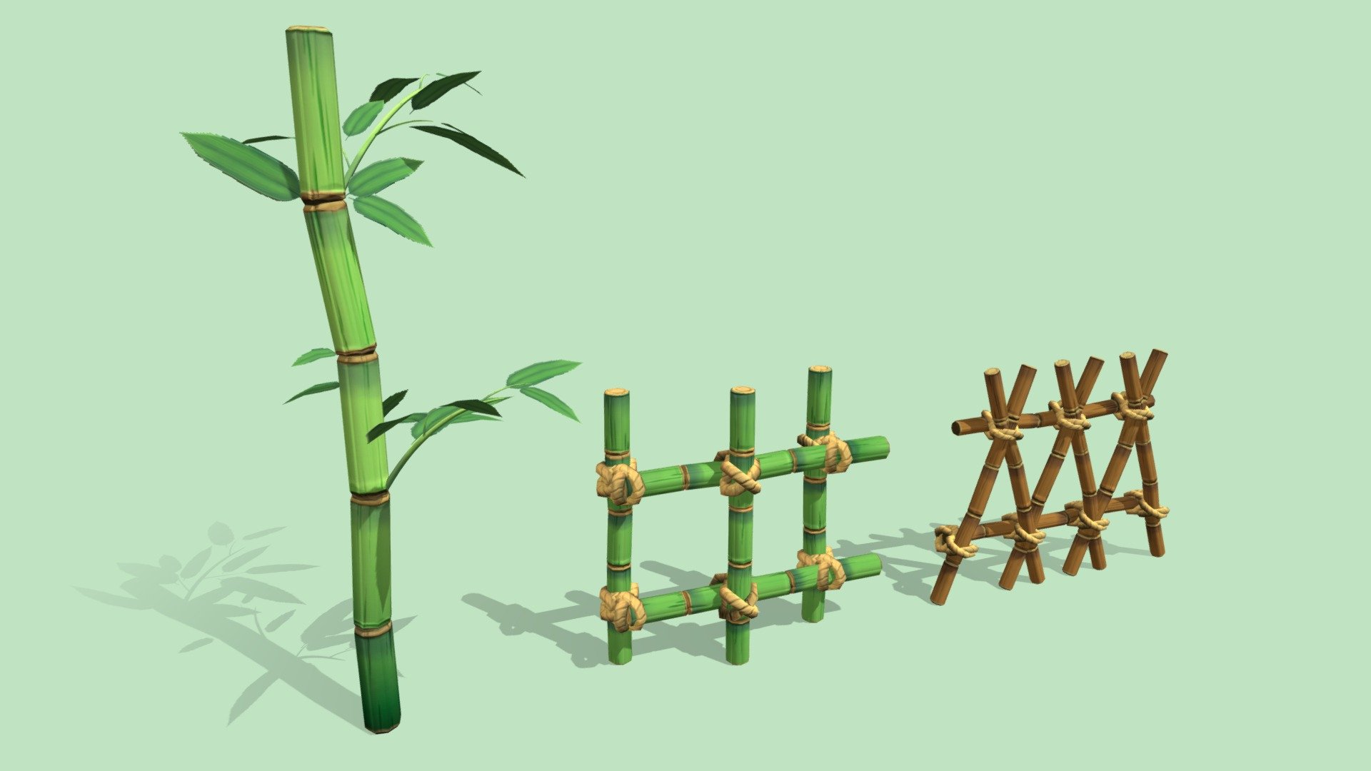 If you need additional work done do not hesitate to contact me, I am available for freelance work.

Bamboo and Bamboo Fences for a nice garden or shrine/temple scene.

Highpoly sculpted in Nomadsculpt.
Lowpoly made in Blender.

Highpoly and Lowpoly-model in Blend-file is included in additional file 3d model
