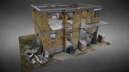 House under construction 01 foundation, work, 3d-scan, urban, unfinished, dirt, bricks, walls, vr, garbage, rubble, scan3d, workers, photoscan, realitycapture, photogrammetry, game, house, home, city, building, construction, industrial