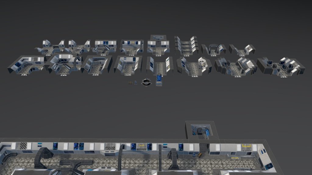 University Year 2 Space station Modular assets. 20 models, 16 modular pieces and 4 unique props. Each modular model has a poly count of 350, whilst each prop has a poly count of 150.

All models have colour, normal, specular and AO maps.

Grade achieved = 2:1 3d model
