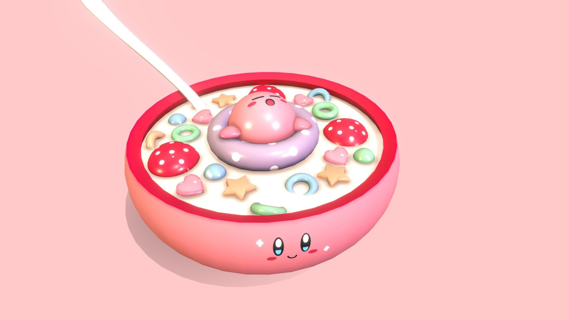 Kirby's napping bowl - 3D model by Indra (@indrayang) 3d model