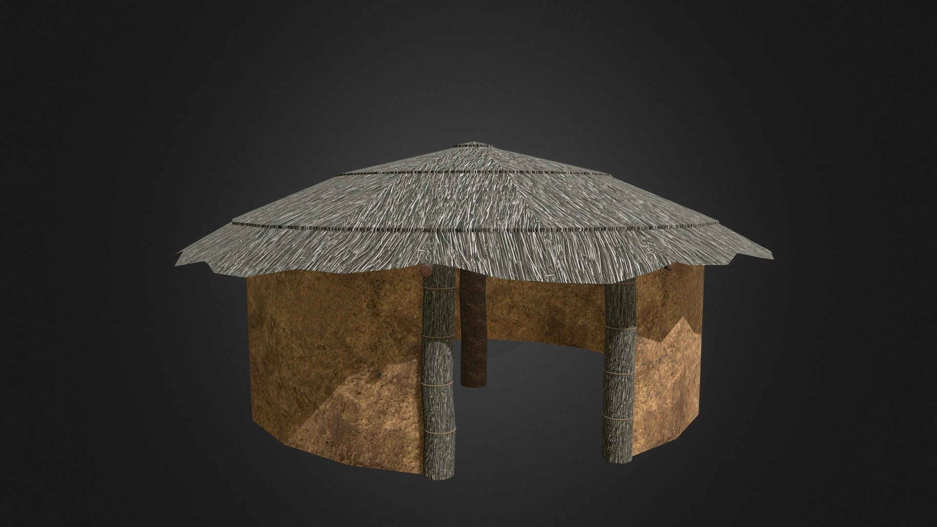 Primitive Hut - 3D model by Daniel Wilson (@rowdy92) 3d model