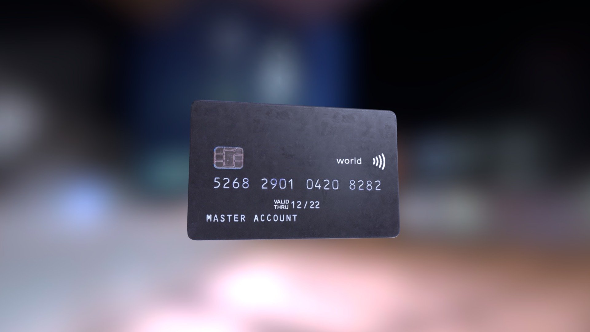This debit credit card has an arbitrary number. In addition, I did not write the name of any fictitious or real bank. You can add this inscription to the BaseColor texture yourself in Photoshop or in another graphics editor from scratch. 3d model is low poly and game-ready.

Real scale - Units: cm ~ 8,57 x 5,39 x 0,054 cm.

Formats:


.blend (Mesh + material (Principled BSDF) + Textures PBR - Roughness/Metallic) - Blender (ver. 3.1.2)
.max (Mesh + material (Vray 3.60.03) + Textures Specular/Glossiness) - 3ds Max 2018
.tbscene (Mesh + Textures PBR - Roughness/Metallic, Marmoset Toolbag 3 (Ver 3.08))
.FBX (only mesh! without materials/textures)
.glb (Triangulated, Mesh + Textures PBR Roughness/Metallic (compressed in format))
.gltf (Triangulated, Mesh + Textures PBR Roughness/Metallic - .jpg )
.unitypackage (Triangulated, Mesh + Textures - .tga)
.zip (folder textures, PBR Roughness/Metallic)
.zip (folder textures, PBR Specular/Glossiness)
 - Credit Card - 3D model by Universe_3D 3d model