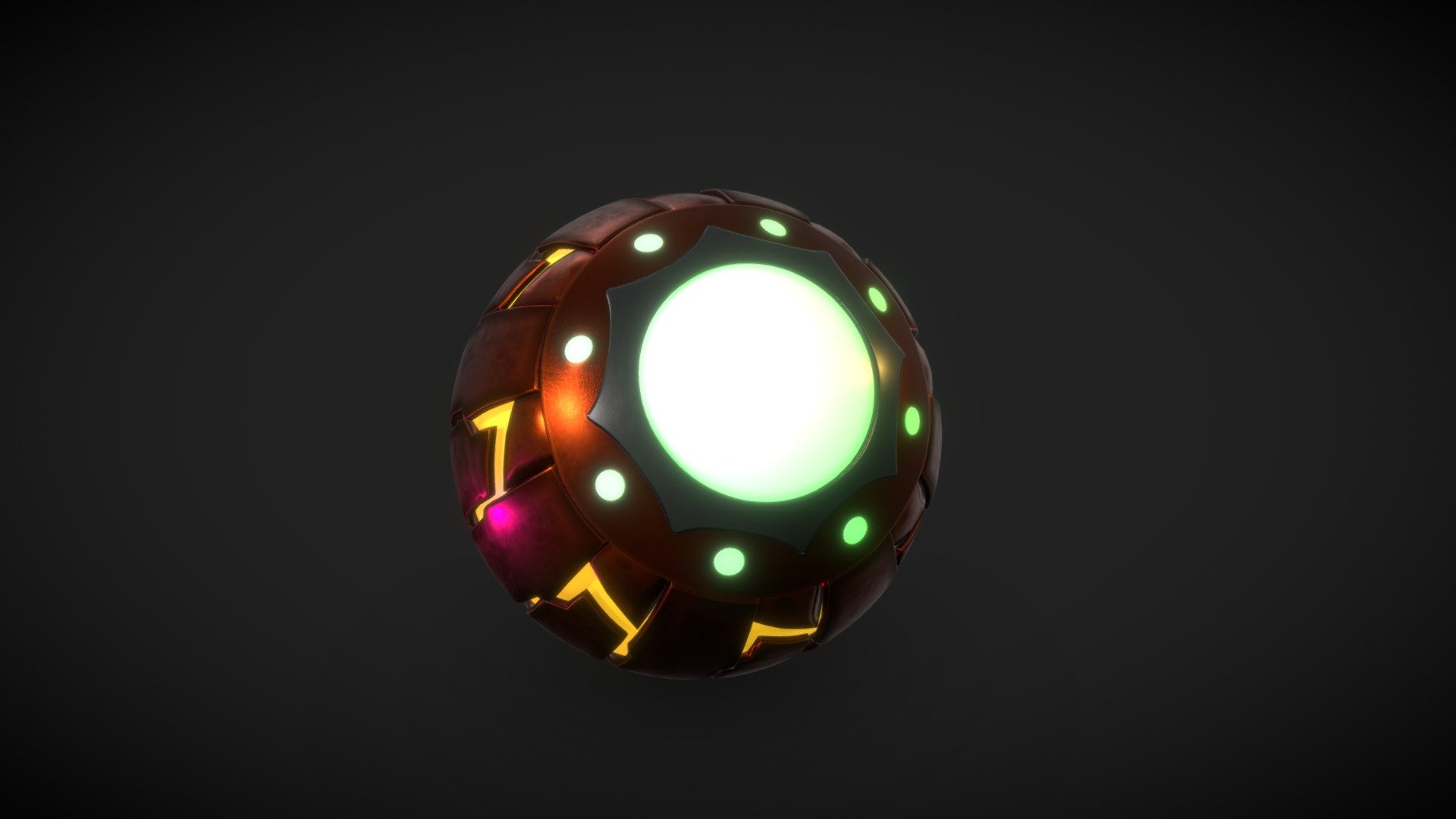 Green Goblin Bomb modeled and textured on ZBrush, Blender and Substance Painter 3d model