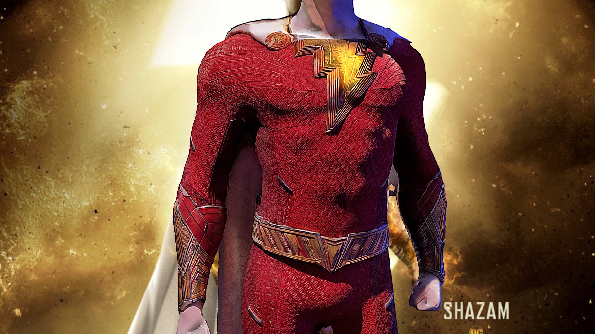 This is a highly-detailed 3D model of the screen-used suit from the movie Shazam! The suit was  scanned in 2 passes using the Scaniverse app, resulting in a highly-accurate replica that truly captures the essence of the iconic costume. Every detail of the suit is carefully rendered, from the vibrant red and gold color scheme to the intricate patterns and textures of the material. The suit features a muscle-enhancing design, which adds an extra layer of realism to the model. Whether you're a fan of the movie or just appreciate finely-crafted 3D models, this Shazam! suit is sure to impress.

Shared for reference - Shazam!  - Screen worn Suit - Buy Royalty Free 3D model by Bad Beetle Entertainment (@blackpantherkali) 3d model