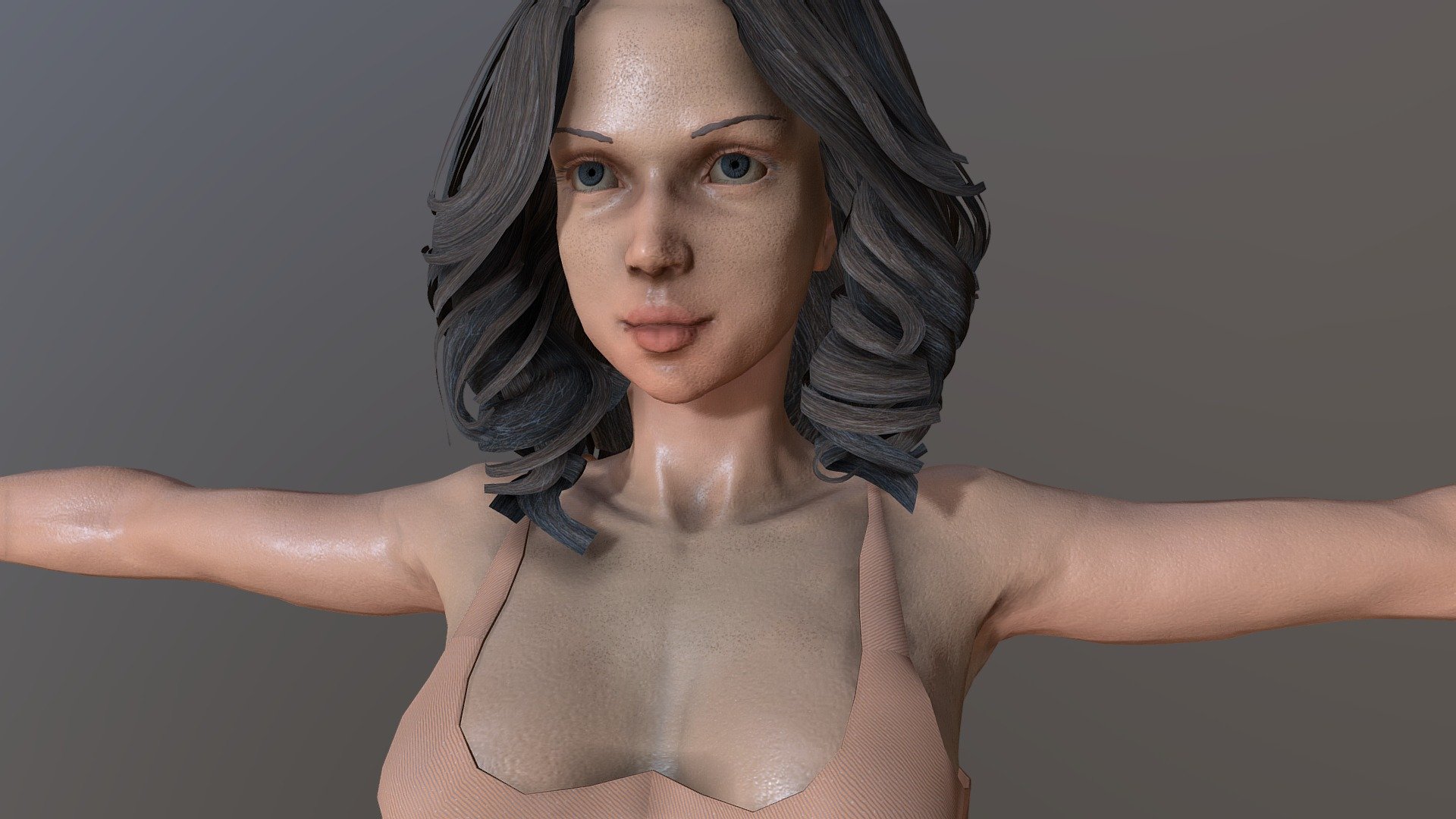 Game-ready model .👩
A new stylised character.
Character has been sculpted in Zbrush. Low poly has been made in Blender, just as they unwrap and UV. Textures have done in Adobe Substance Painter 3D . At the end render in Marmoset Toolbag 4 .
A character has 112k triangles.
6 texture set (TD 4096).
PBR metal-roughness workflow .
Rigged-and-animation model.
You can download these models for free from my Sketchfab page✌️ - Girl in a swimsuit - Download Free 3D model by Daniel GoE (@Goee) 3d model