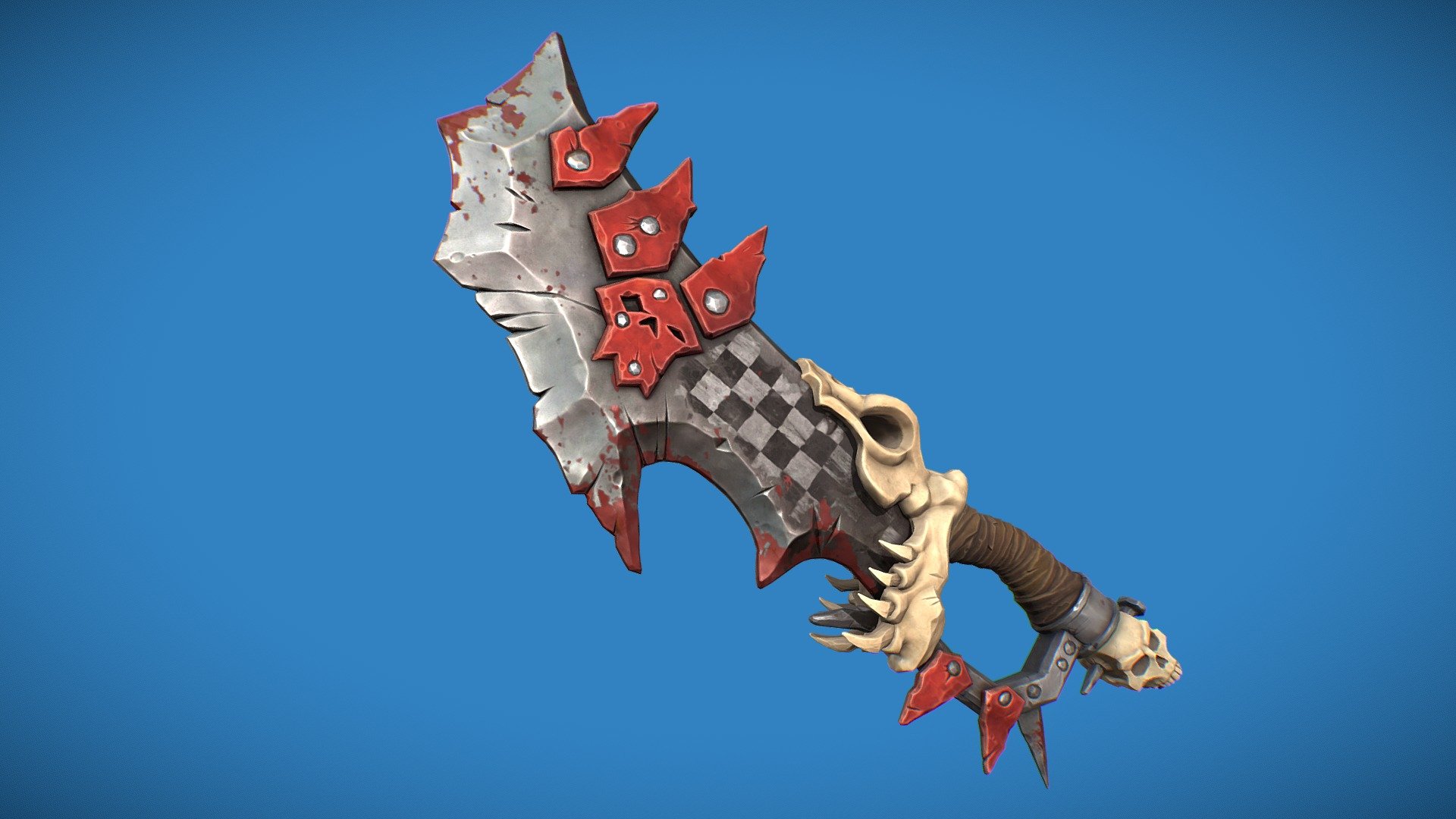 WAAAAGH!
I wanted to make some crazy orkish weapon from warhammer so I mixed some references. This is made with blender, zbrush, and substance painter.

You can see the beauty shots and breakdowns on artstation https://www.artstation.com/artwork/9EzRZN

stats
4415 verts
8302 tris
2k texture - Ork Sword Warhammer - 3D model by Jakub Nedza (@Biddha) 3d model