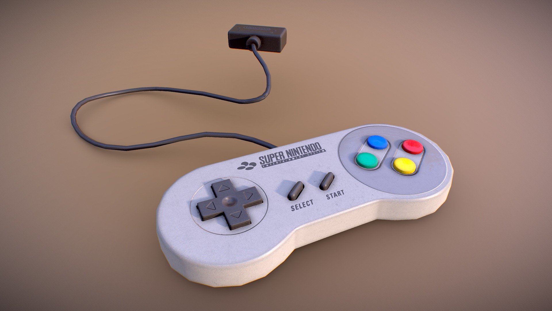 Snes Controller made with 3D Max and textured with Substance Painter 3d model