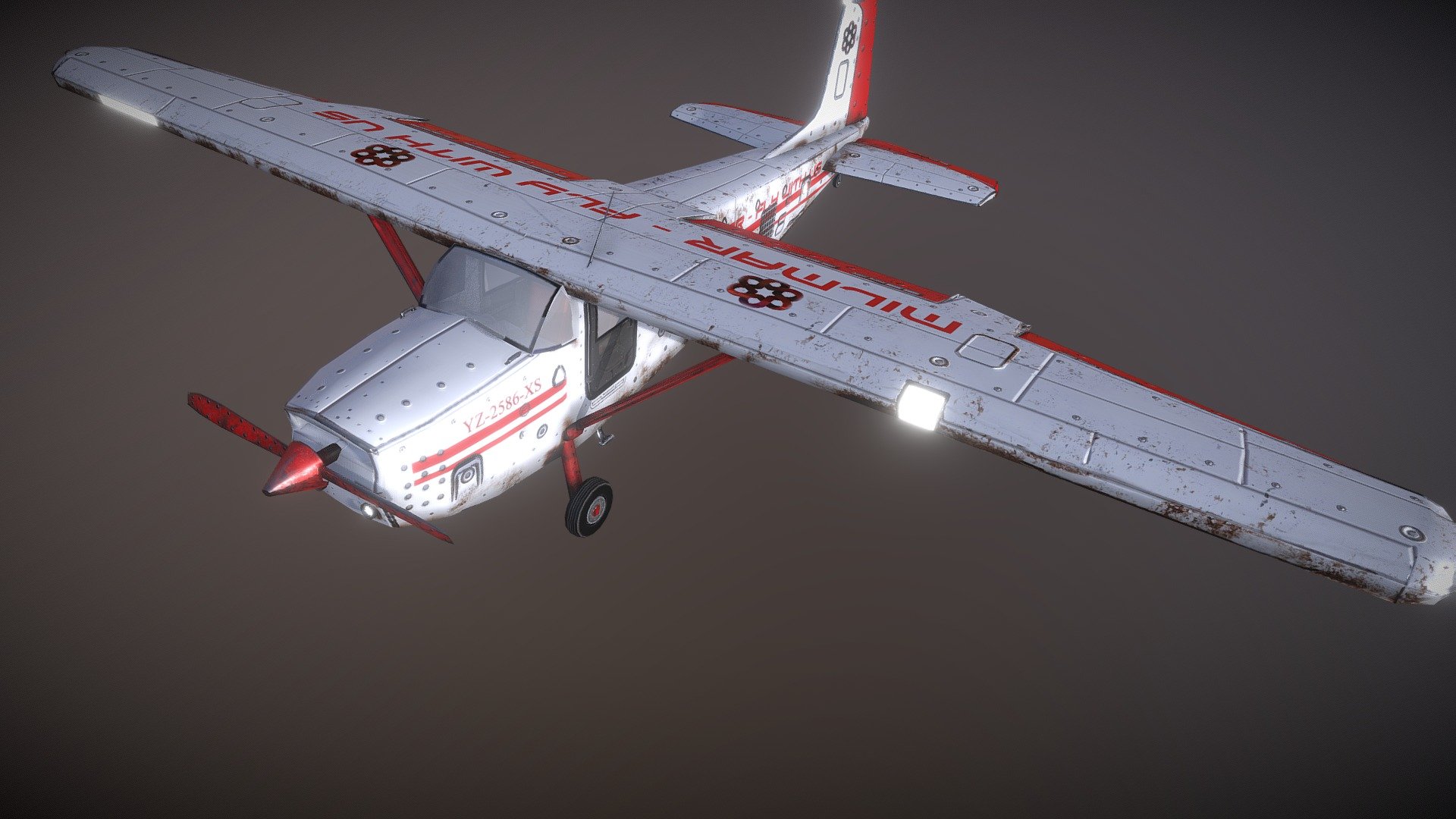 Game ready model - Cessna Yz - 3D model by Dexsoft Games (@dexsoft-games) 3d model
