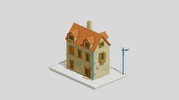 Modern Building 08 outdoor, low-poly, lowpoly, house, building, simple