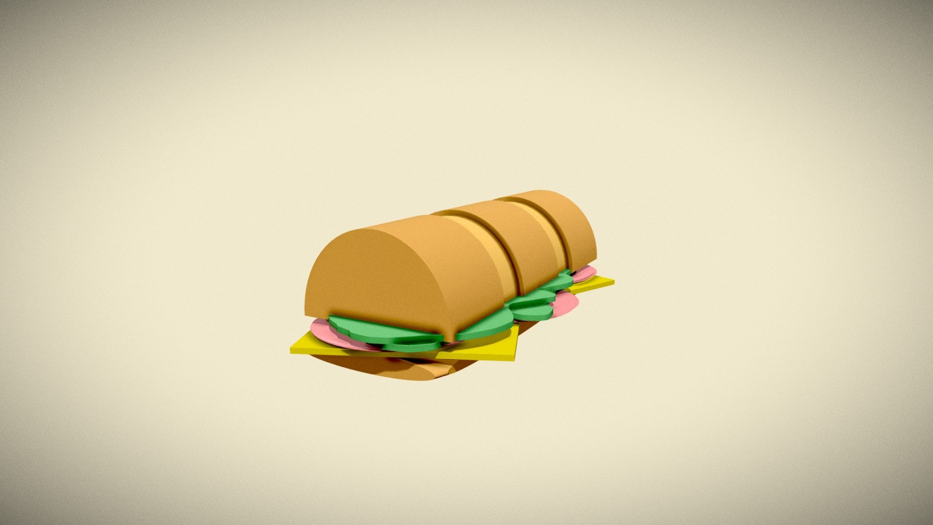 Random cartoon sandwich 3d model