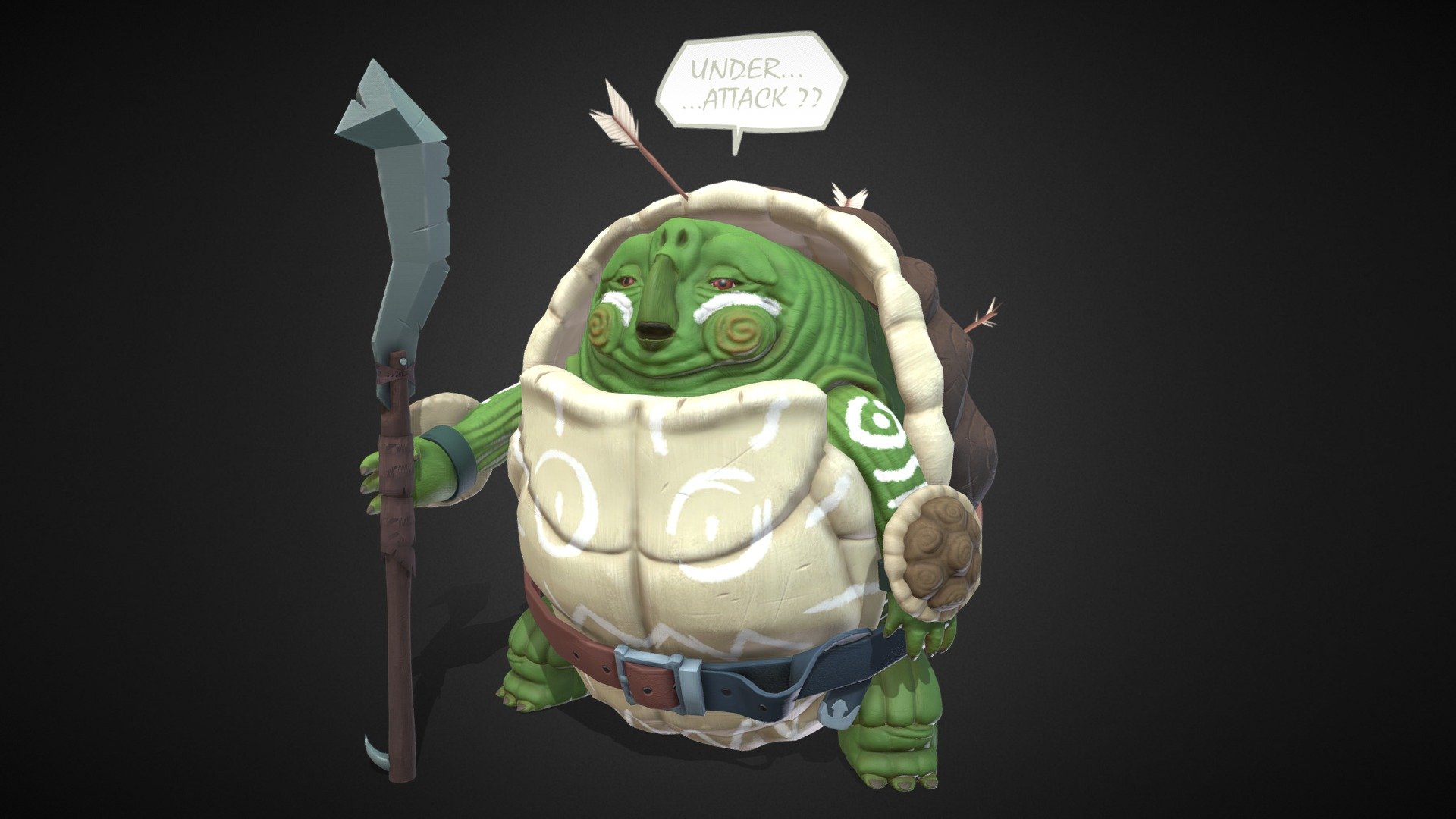 Character concept created by Gerrit Willemse. https://www.instagram.com/p/COvPbsuD0OY/ - Turtle Character Animated - 3D model by Millie Fisher (@_millwills) 3d model