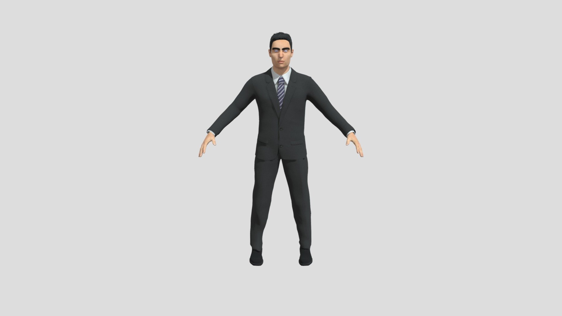 a white man wearing a suit &amp; tie High Poly 3D Model - Man in a black Suit - Buy Royalty Free 3D model by AdemRodriguez 3d model