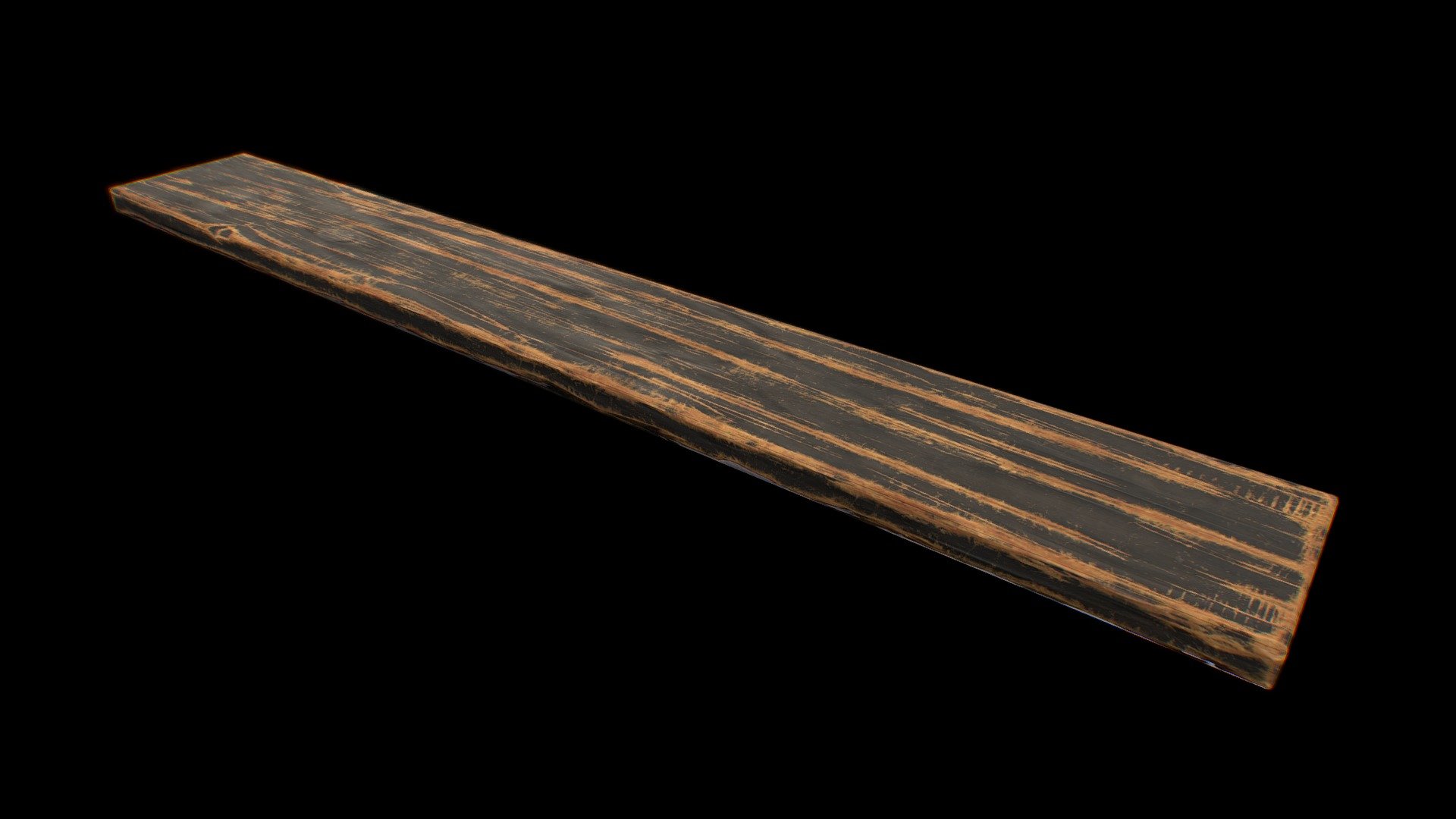 Worn painted board. Low poly PBR textured wooden plank.  Simple wooden plank for an in-progress game project 3d model