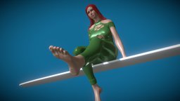 Yahora hair, green, suit, red, , beauty, redhead, clothes, asian, vixen, beautiful, babe, boobs, moving, chilling, -woman, -girl, feets, female, animated