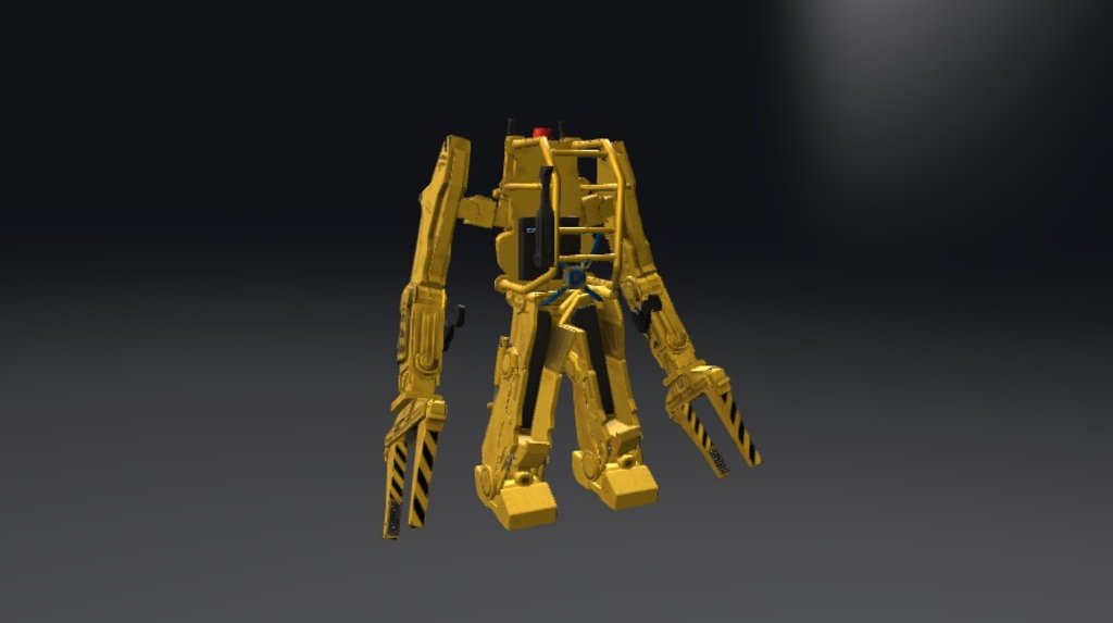 Low poly Power Loader modeled in Modo and textured in Photoshop for use in Unity 4.6 3d model