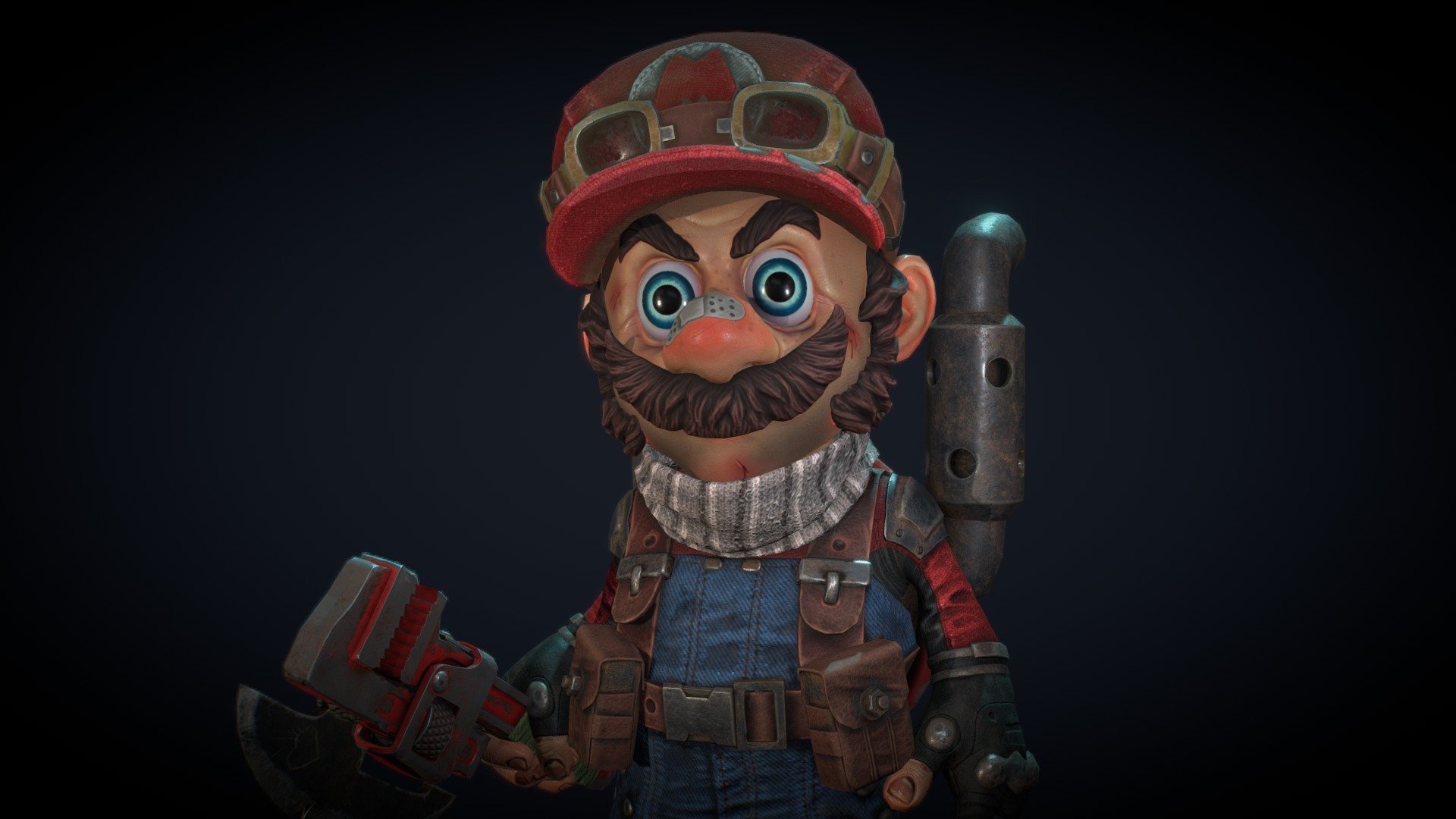 Hei Guys this is a Character I Created with My students At the Insttitut Grasset in Montreal Where I am a  3D Character Instructor,Was based on ar great concept art we found on Internet(We dont know the name of the artist) I hope you like it - Its Mario Time - 3D model by alitocarioca 3d model