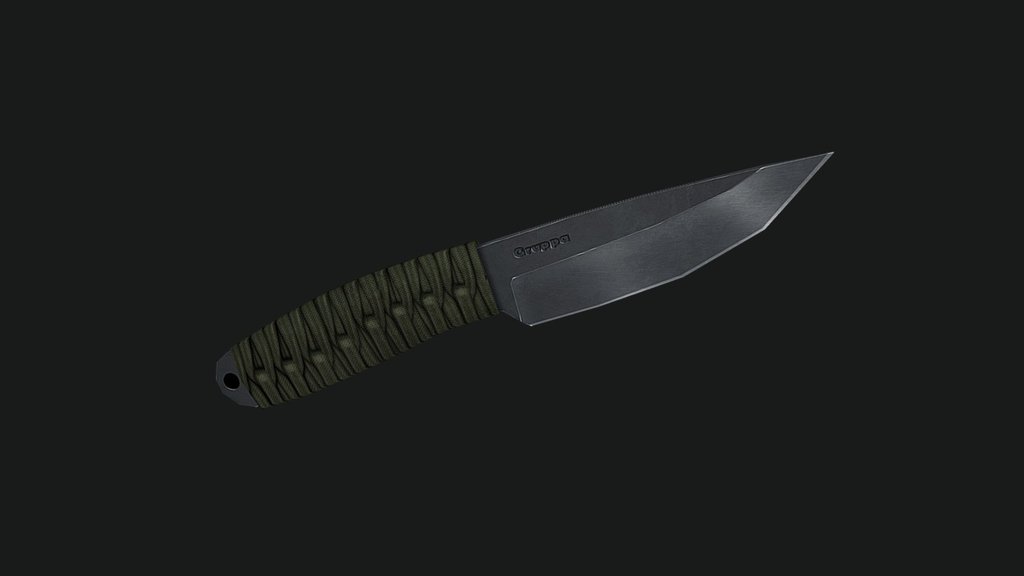 Low poly knife with 512x512 textures 3d model