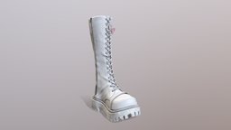White Leather Boots shoe, leather, white, shoes, boots, ladies, longboots