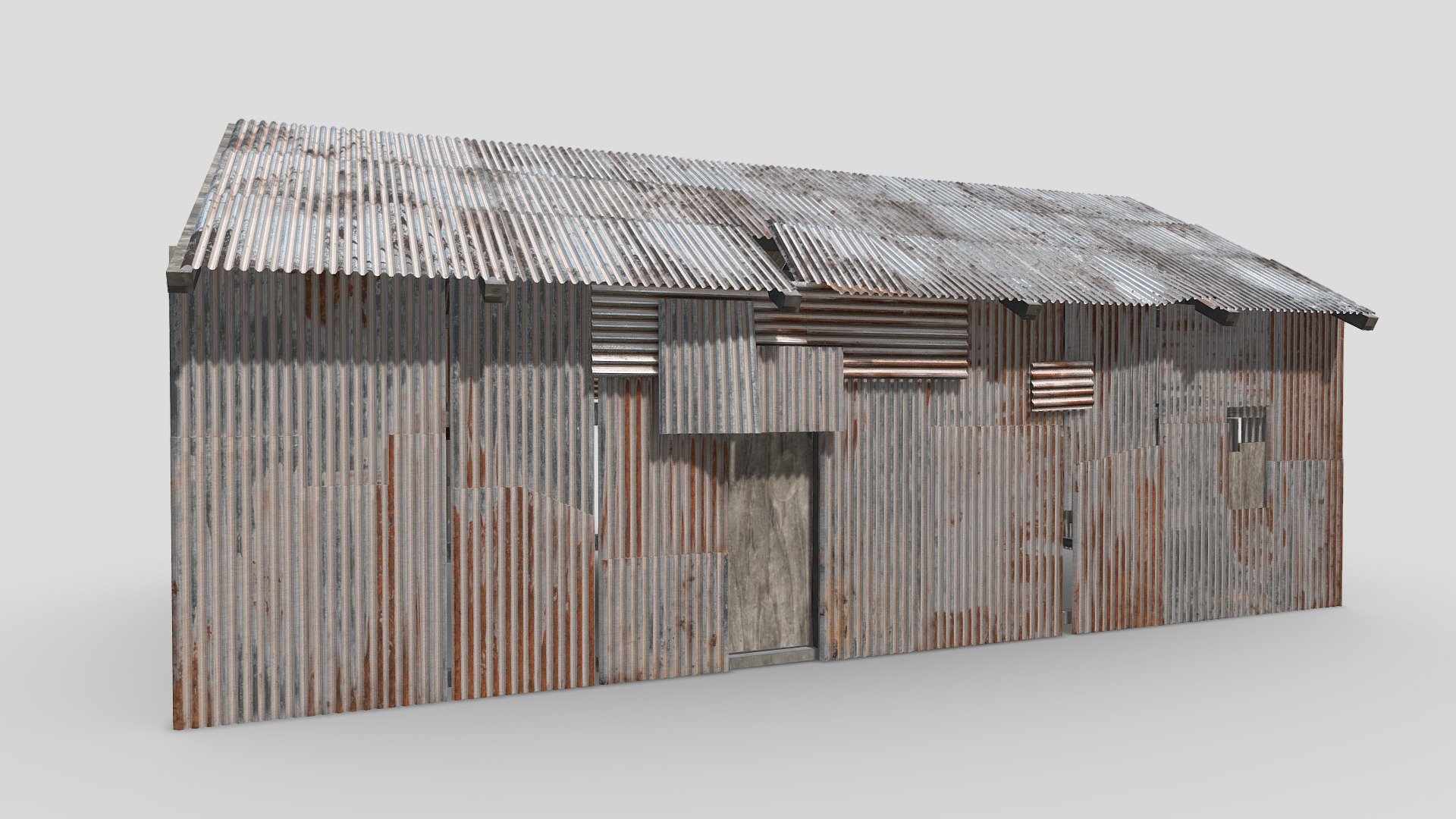 Rusty House Zinc Home - Rusty House - Buy Royalty Free 3D model by Sengchor 3d model