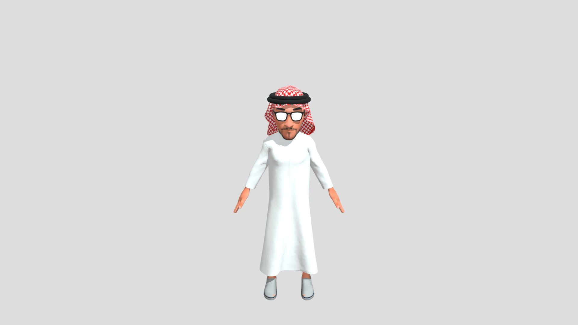 Description Arabic Character in Disney / Pixar Style made in Cinema 4d R26 Light setup in Arnold Renderer. Ready for your Personal Websites, Movies, TV, advertising, etc.

File Formats: Cinema 4d .c4d extension Fbx Version Blender .blend extension Maya .mb extension

Rig It includes a fully bone rigged character including fingers and head rig. The facial rig has also been done through pose morphs and weight blends 3d model