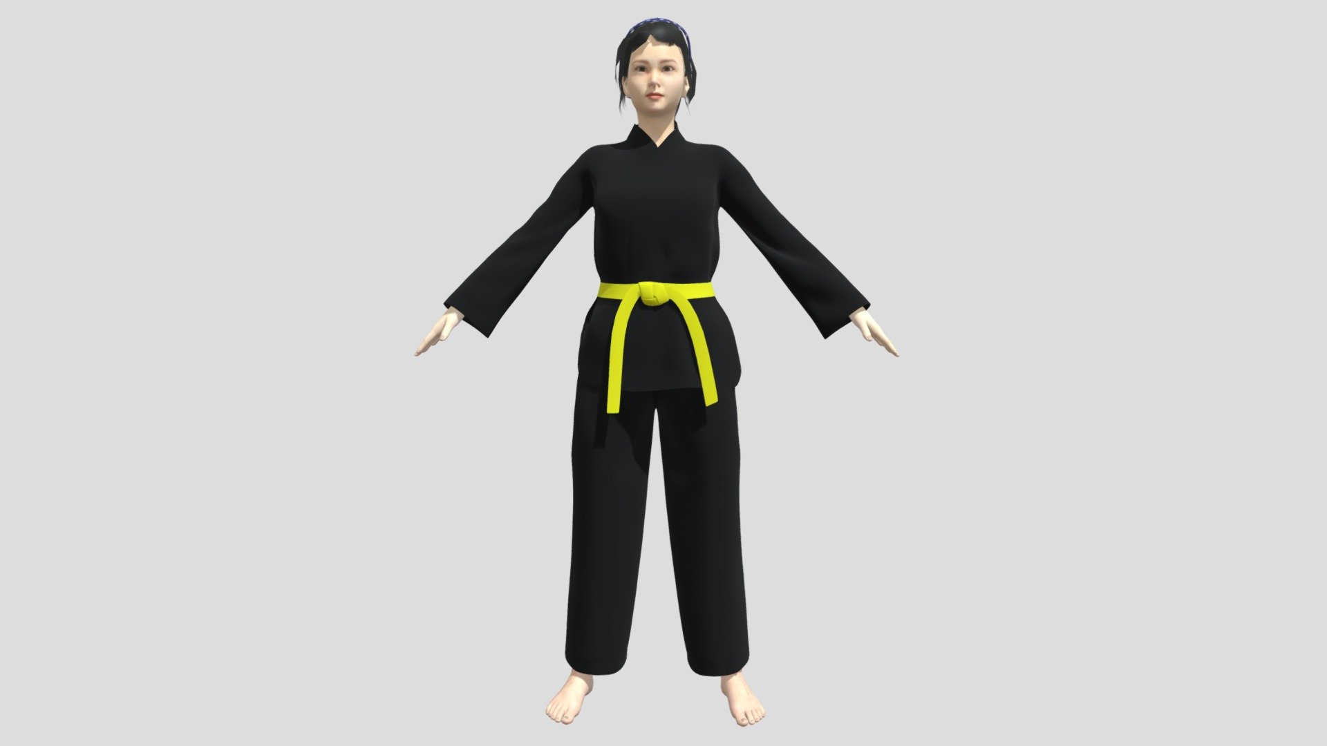 Karate Girl 3D model is a high quality, photo real model that will enhance detail and realism to any of your game projects or commercials. The model has a fully textured, detailed design that allows for close-up renders 3d model