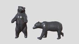 Bear LowPoly bear, miniature, decor, statue, decoration, sculpture