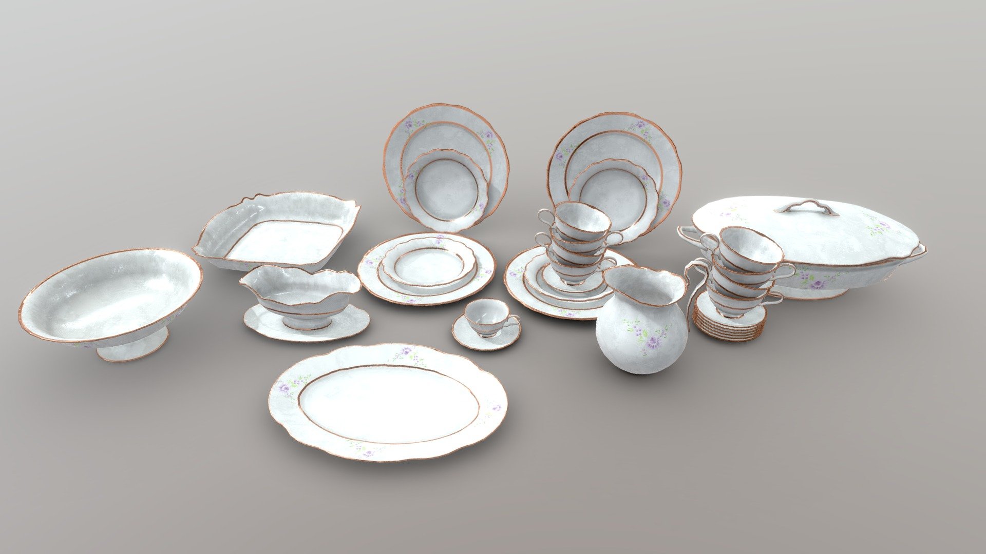 Personal work (3dsMax, Substance Painter, Photoshop)

These models are part of current Blockchain Game in development: Goldfever

Gold Fever - Have fun and earn with our gold rush simulation &hellip;
https://goldfever.io - Tableware - 3D model by Xorxe 3d model