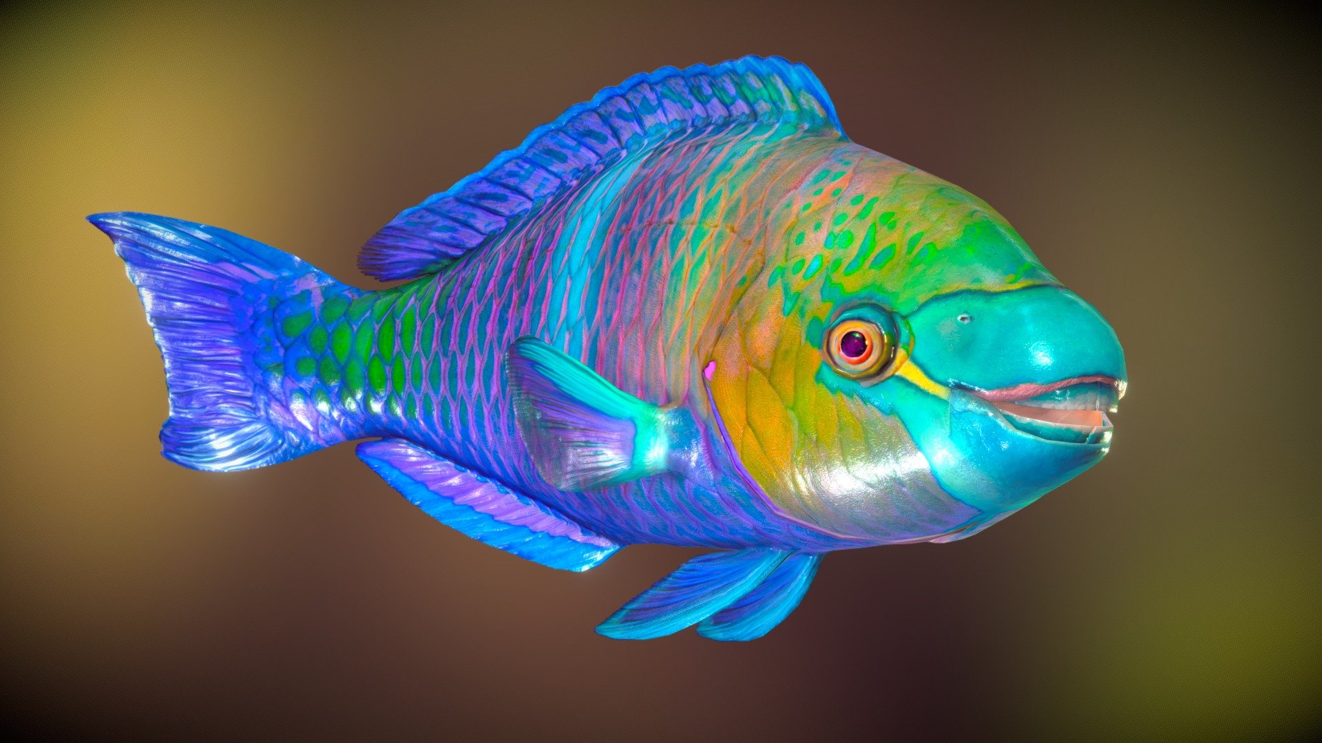 Parrotfish Lowpoly model - 3D model by Alex Bereschuk (@bereshuk.a) 3d model