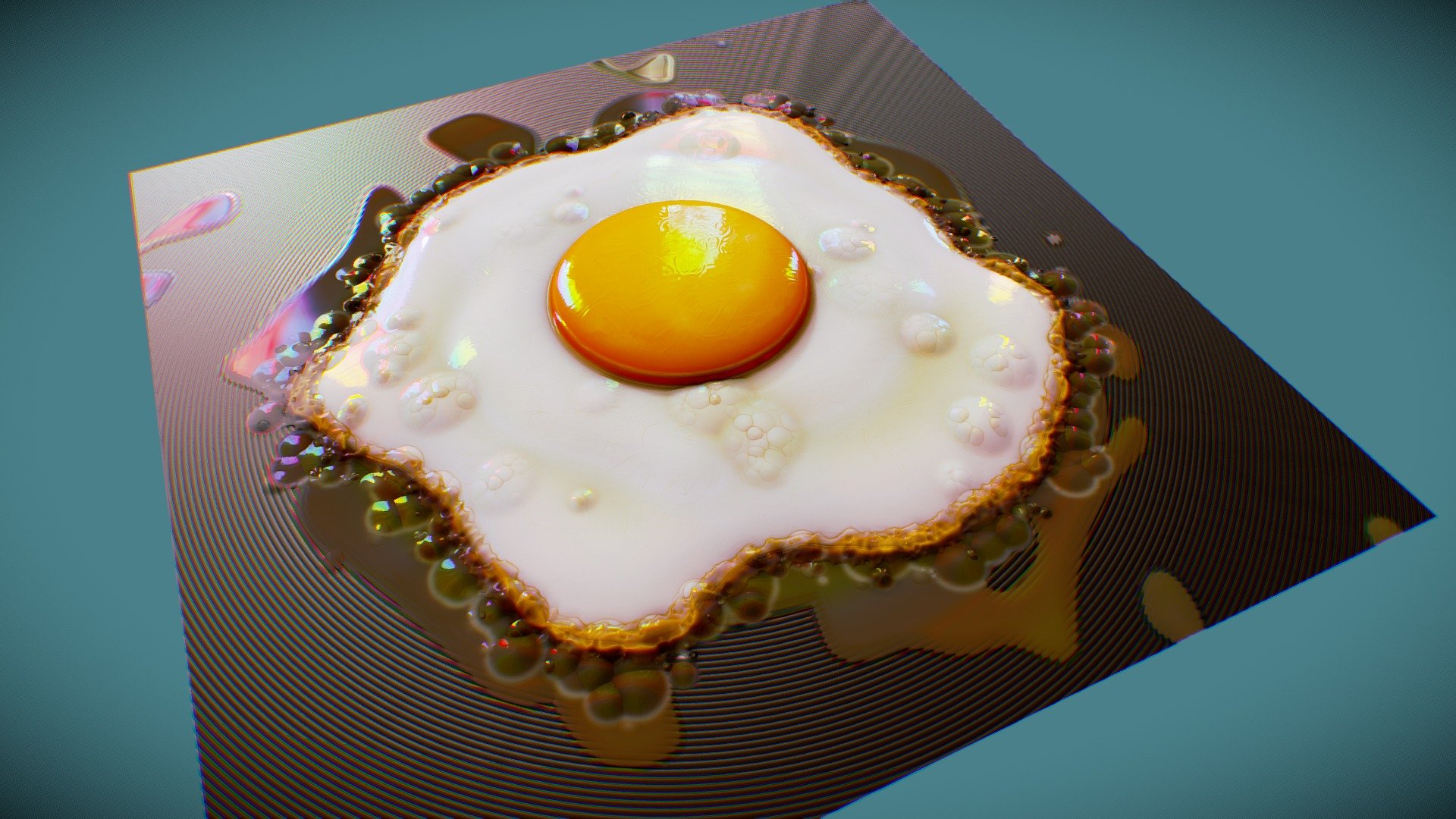 I used substance designer to make this for study
To express the cooking oil's spectrum, I used specular/glossiness map:3c - Fried eggs - 3D model by Binho Jeong (@binhoj) 3d model