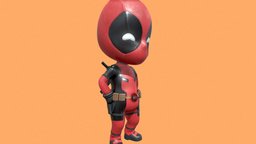 Dancing Chibi Deadpool dance, realistic, deadpool, blender, animation, material